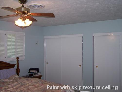 Paint with skip texture ceiling 