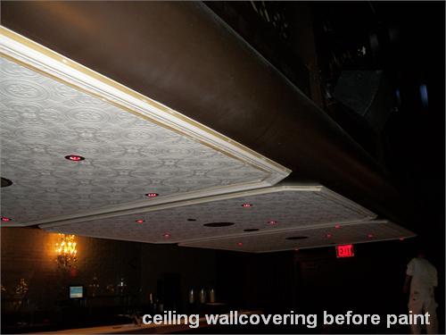ceiling wallcovering before paint