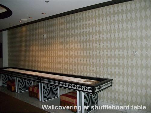 Wallcovering at shuffleboard table