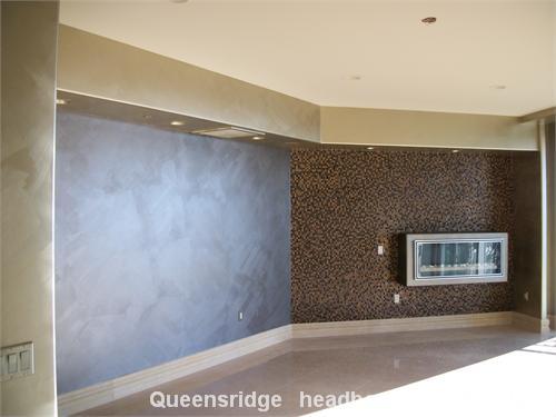 Queensridge  headboard and fireplace
